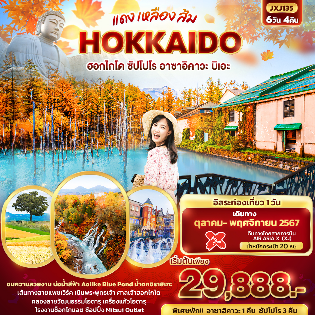 แดง เหลือง ส้ม HOKKAIDO 6วัน 4คืน