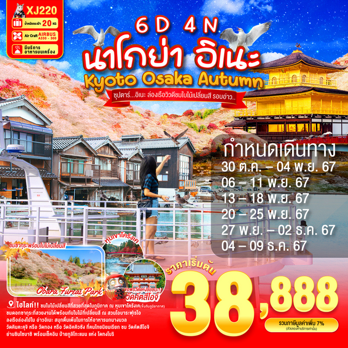 ทัวร์ญี่ปุ่น ซุปตาร์…อิเนะ ล่องเรือวิวดีชมใบไม้เปลี่ยนสี รอบอ่าว 6วัน 4คืน