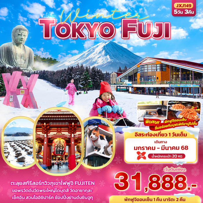 ทัวร์ญี่ปุ่น Winter TOKYO FUJI 5วัน 3คืน