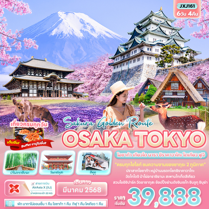 ทัวร์ญี่ปุ่น Sakura Golden Route OSAKA TOKYO 6วัน 4คืน