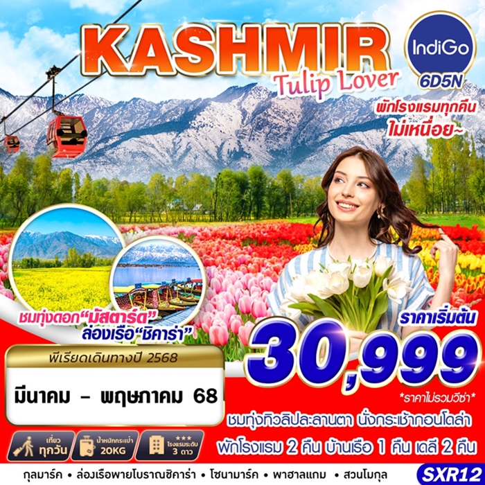 ทัวร์แคชเมียร์ KASHMIR TULIP LOVER 6วัน 5คืน